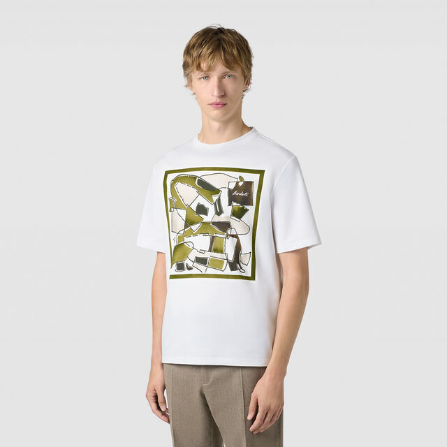 Shoe Collage T-shirt, OPTICAL WHITE/SHOE PATTERN GRE, hi-res 2