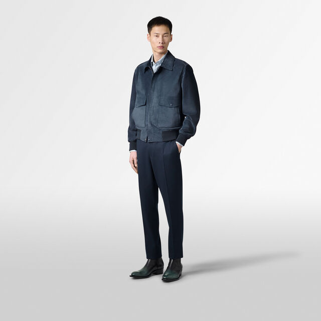 Suede Flight Jacket, DIM BLUE, hi-res 4