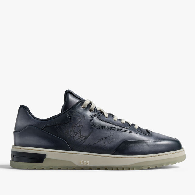 Playoff Scritto Venezia Calf Leather Sneaker, NERO SFUMATO, hi-res 1