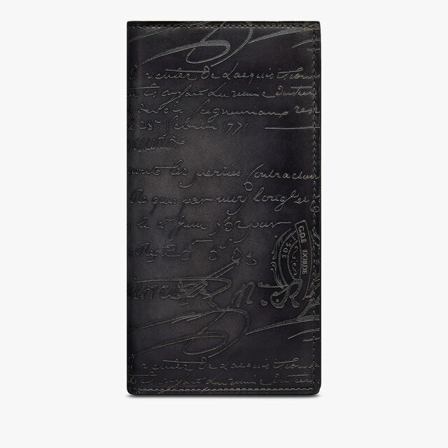 Santal Scritto Leather Long Wallet, NERO GRIGIO, hi-res 1