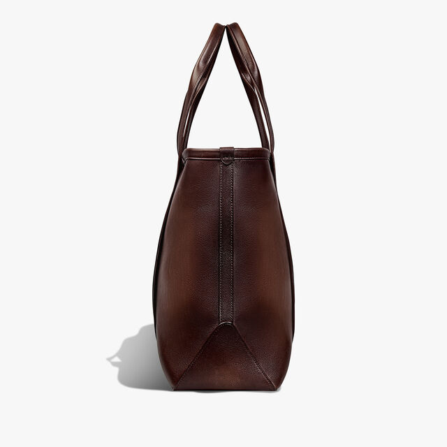 Oversize Tote Leather Tote Bag, SOFT BROWN, hi-res 4