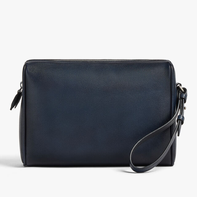 Rosewood Zipped Pouch In Scritto Leather, INDIGO DENIM, hi-res 2
