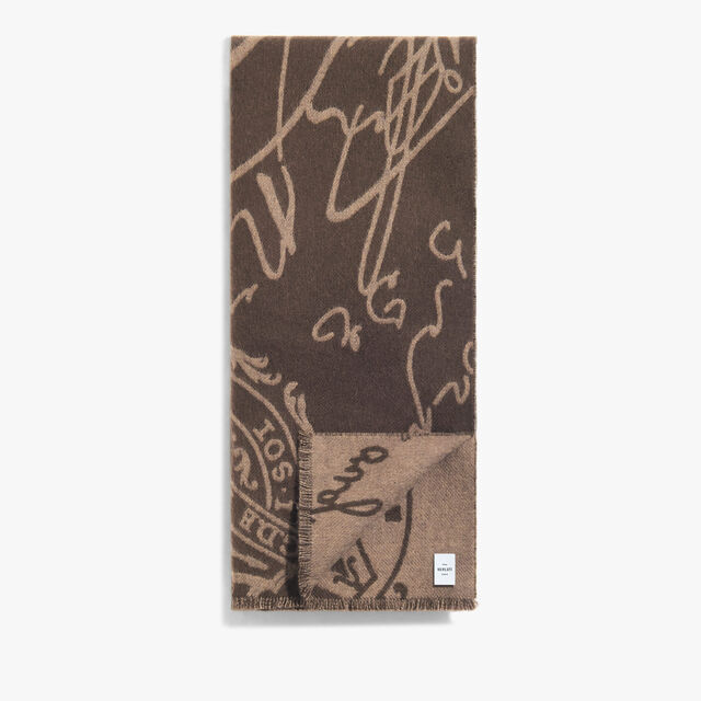 Wool Scritto Scarf, SIGNATURE BROWN, hi-res 2
