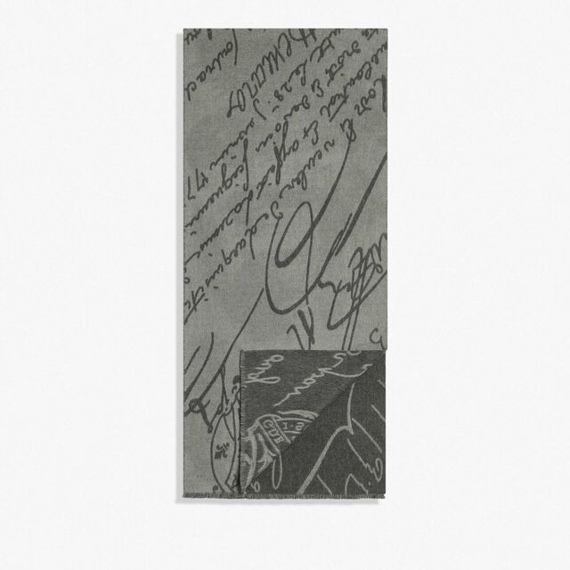 Wool Scritto Scarf, SLATE GREY, hi-res 4