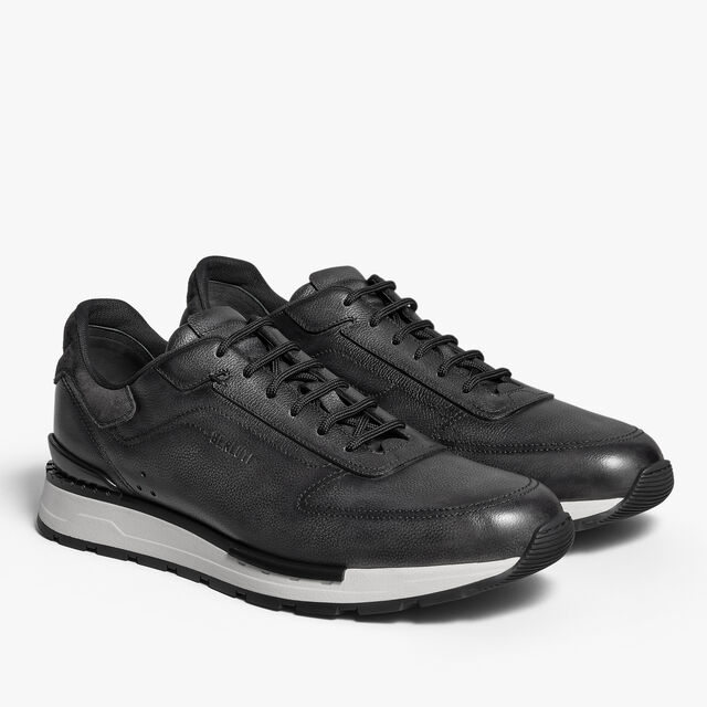 Fast Track Venezia Calf Leather Sneaker, NERO GRIGIO, hi-res 3