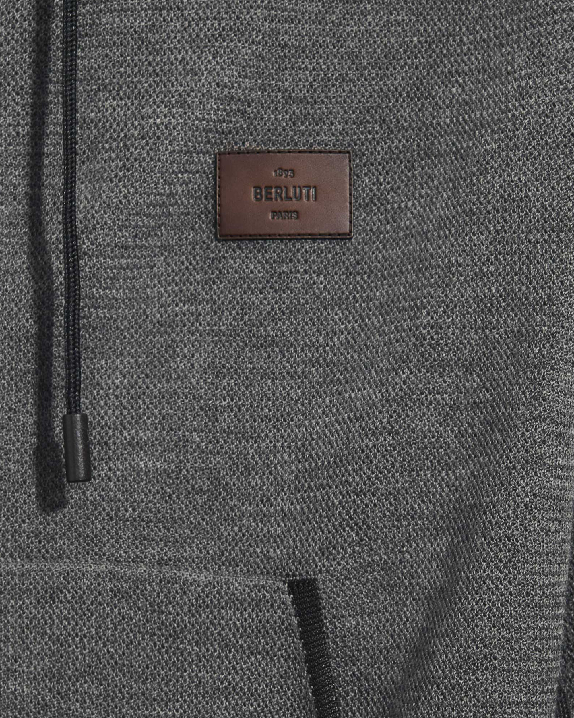 Shadow Zipped Hoodie with Leather Details, Midnight Grey, hi-res