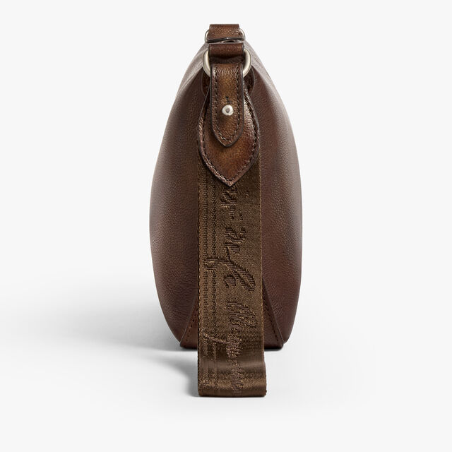 Toujours Soft Zipped Pouch In Scritto Leather, SOFT BROWN, hi-res 4