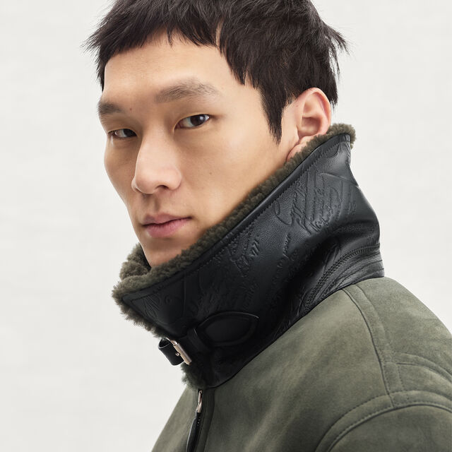 Shearling Blouson, FOREST GREEN, hi-res 5