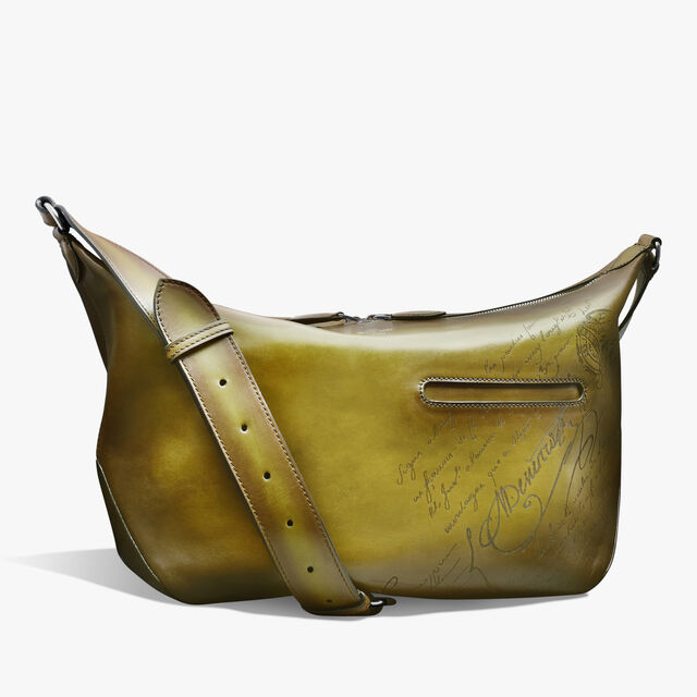 Toujours Soft Zipped Hobo Scritto Leather Messenger, JUNGLE GREEN, hi-res 2
