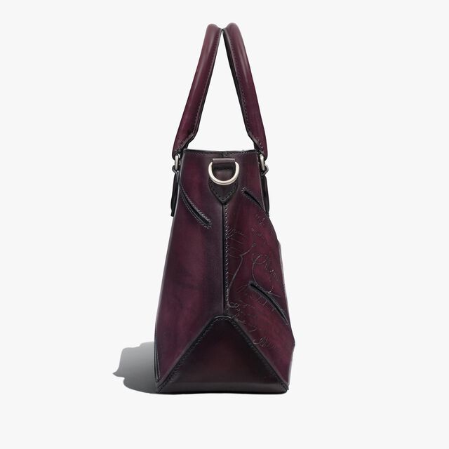 Toujours XS Scritto Leather Tote Bag, GRAPES, hi-res 4