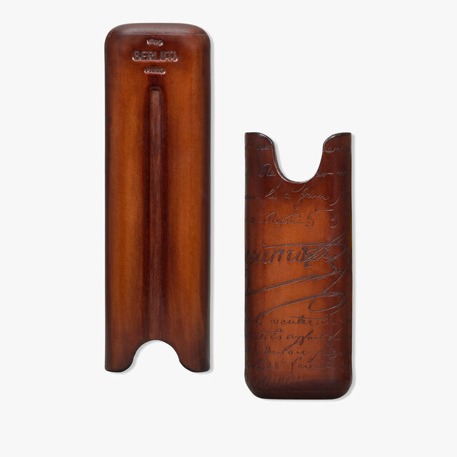 Cigar Case 2 Scritto Leather, CACAO INTENSO, hi-res 3