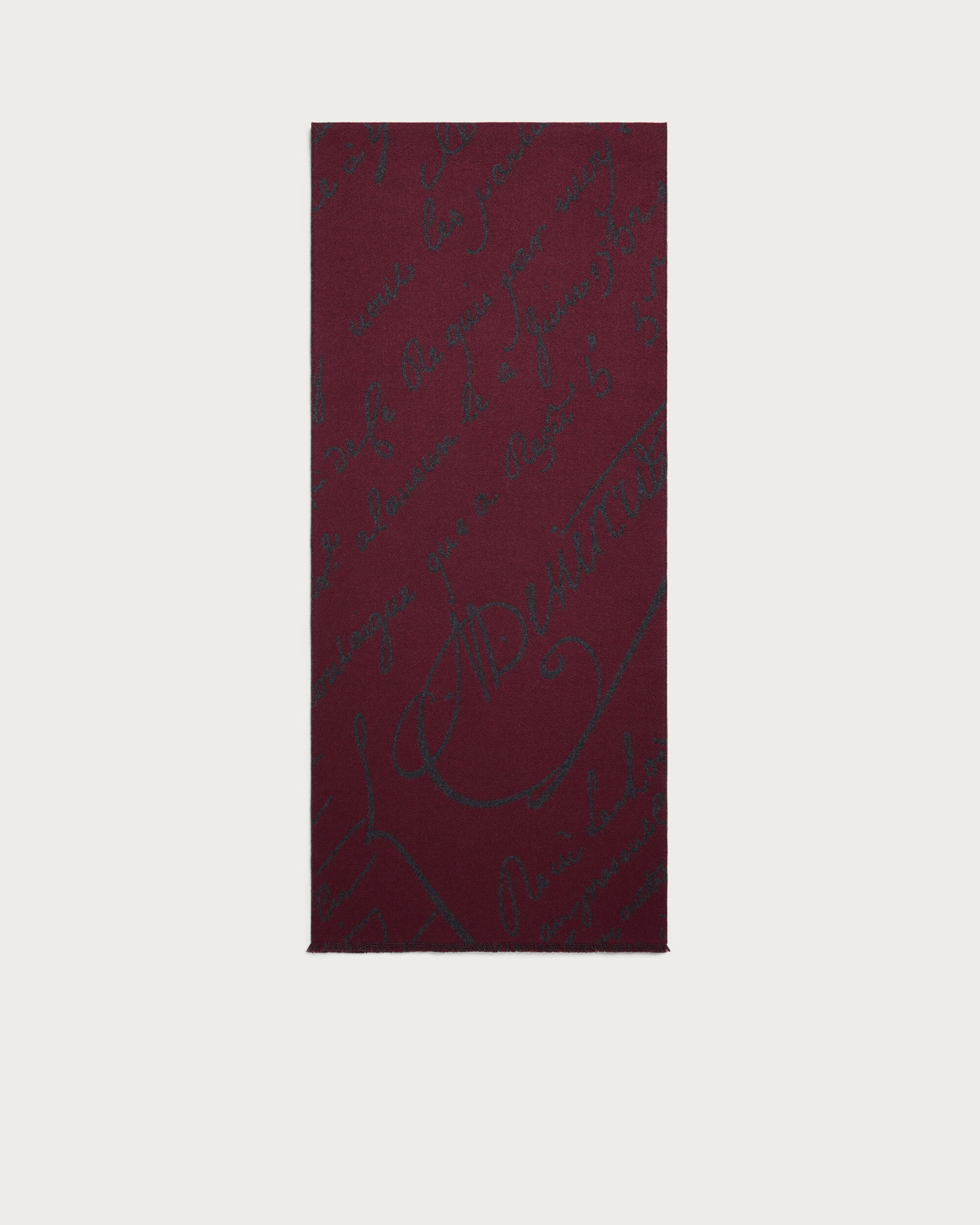 Scritto Pattern Scarf, Nero Bordo, hi-res