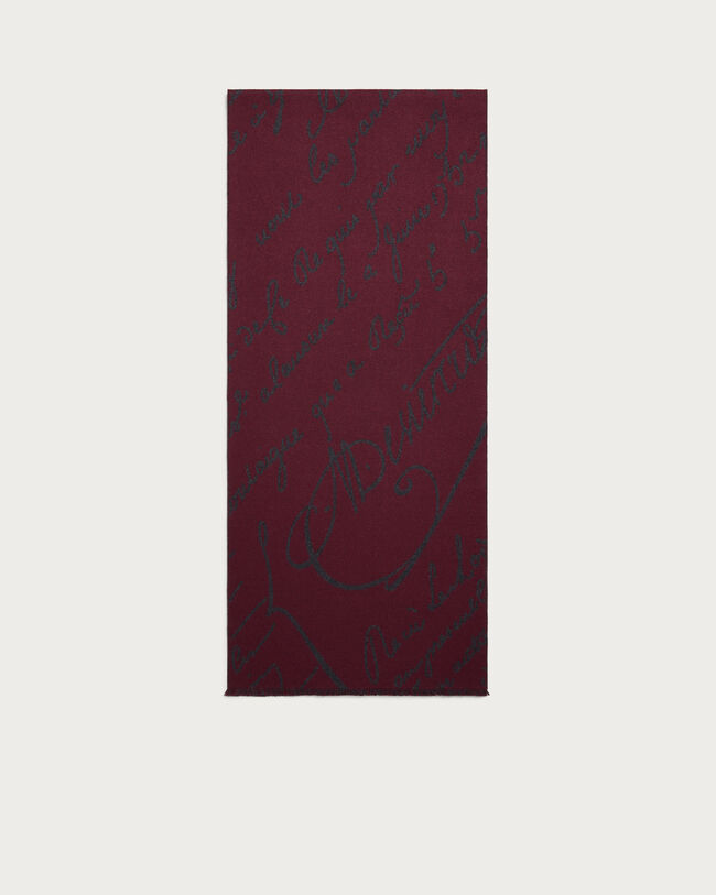 Scritto Pattern Scarf, Nero Bordo, hi-res