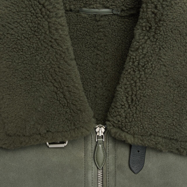 Shearling Blouson, FOREST GREEN, hi-res 7