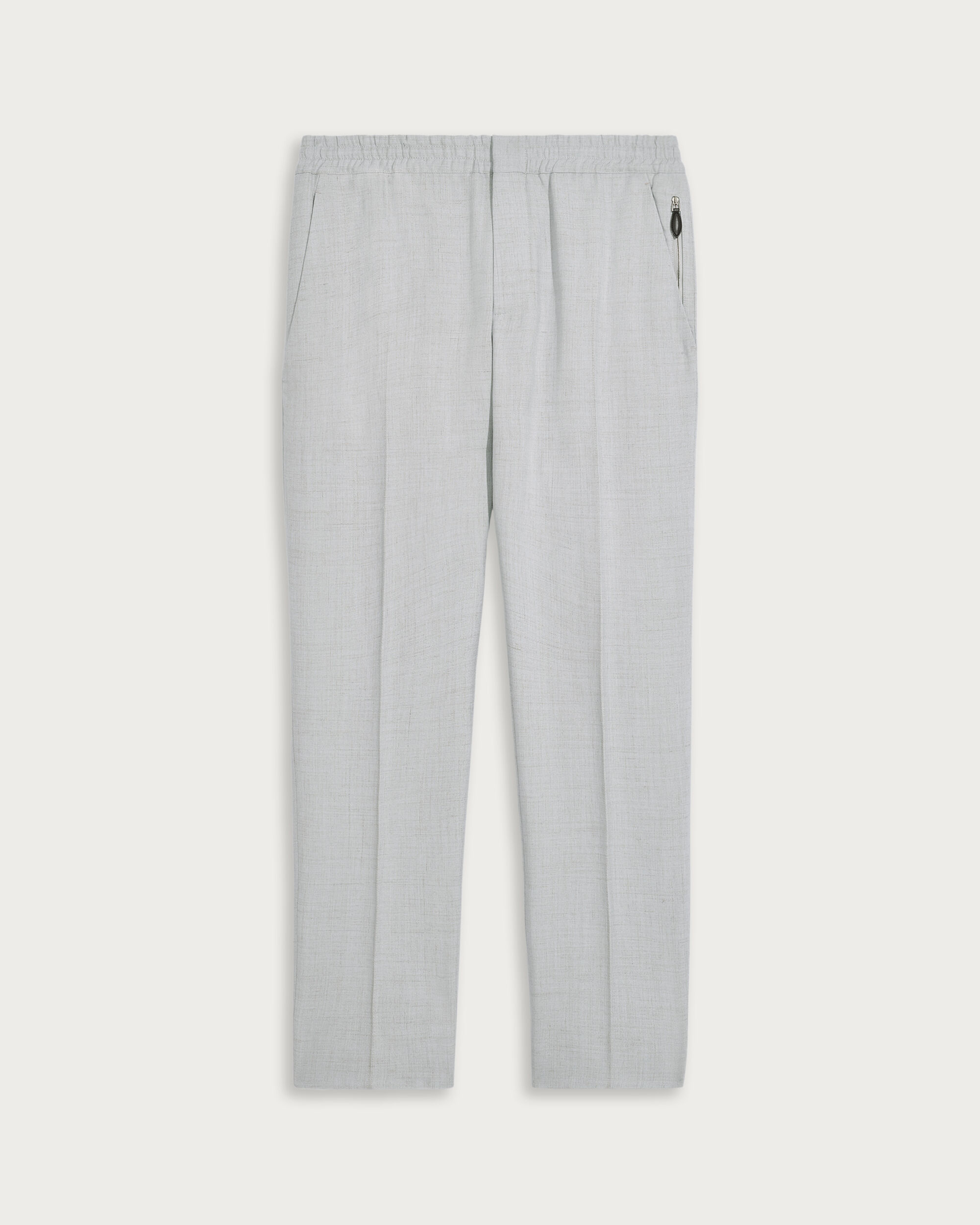 Drawstring Trousers with Leather Zip-puller, Spring Blue, hi-res