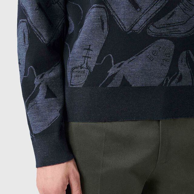 Jacquard Wool Crewneck, COLD NIGHT BLUE, hi-res 5