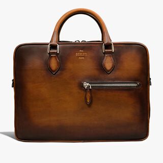 F088 Leather Briefcase, CACAO INTENSO, hi-res