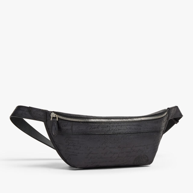 Rider Scritto Leather Belt Bag, NERO GRIGIO, hi-res 6