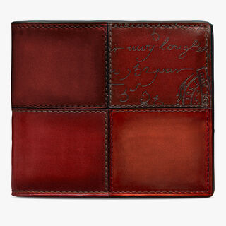 Makore Scritto Leather Wallet, TERRA DI SIENNA, hi-res