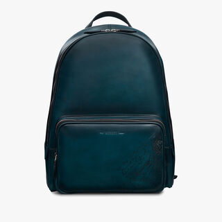 Time Off Scritto Leather Backpack, STEEL BLUE, hi-res