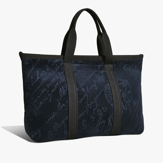 Oversize Tote Sponge Scritto Tote, MARINE, hi-res 3