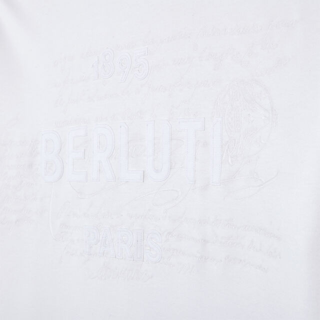 Embroidered Scritto and Logo T-shirt, BLANC OPTIQUE, hi-res 6