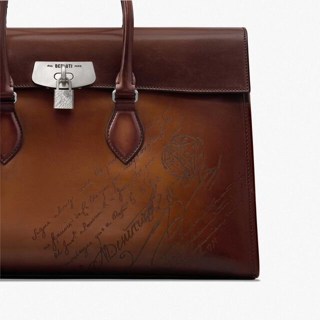 E'Mio Scritto Leather Briefcase, CACAO INTENSO, hi-res 5