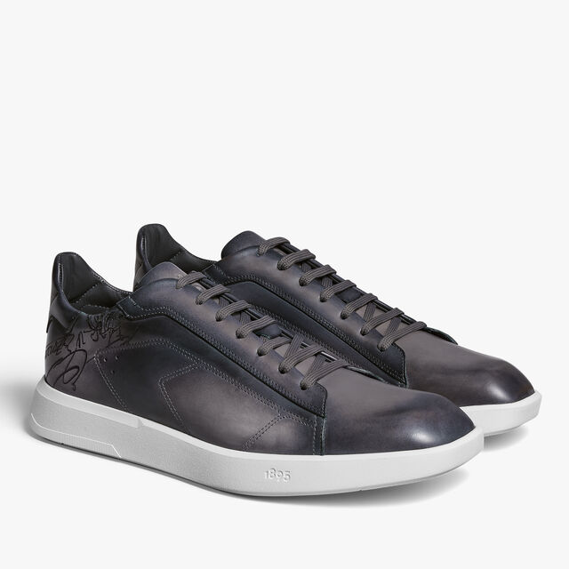 Stellar Scritto Venezia Calf Leather Sneaker, IRON GREY, hi-res 4