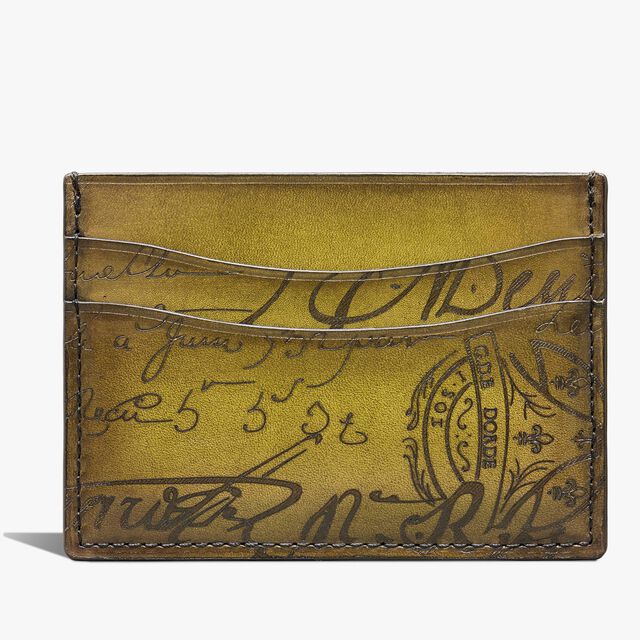 Bambou Scritto Leather Card Holder, JUNGLE GREEN, hi-res 2