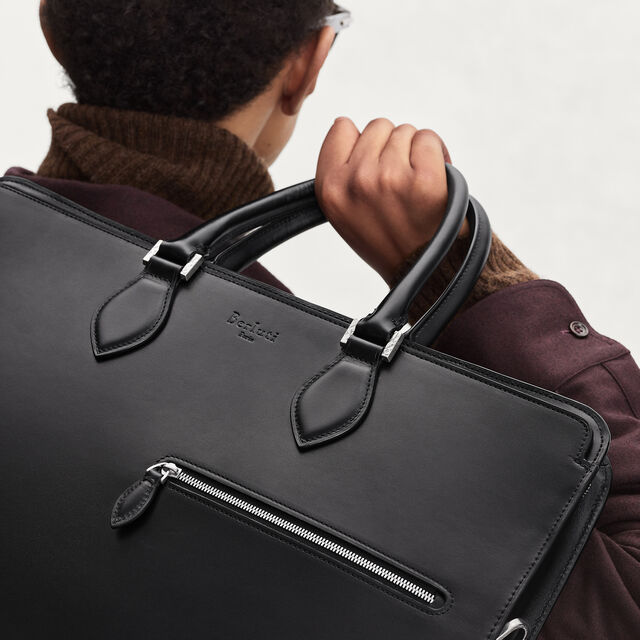 Un Jour Briefcase In Leather, BLACK, hi-res 4