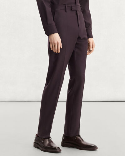 Alessandro Trousers with Leather Detail, Nero Bordo, hi-res