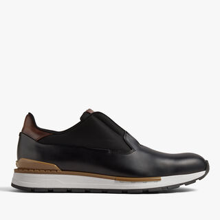 Fast Track Glazed Calf Leather Sneaker, NERO, hi-res