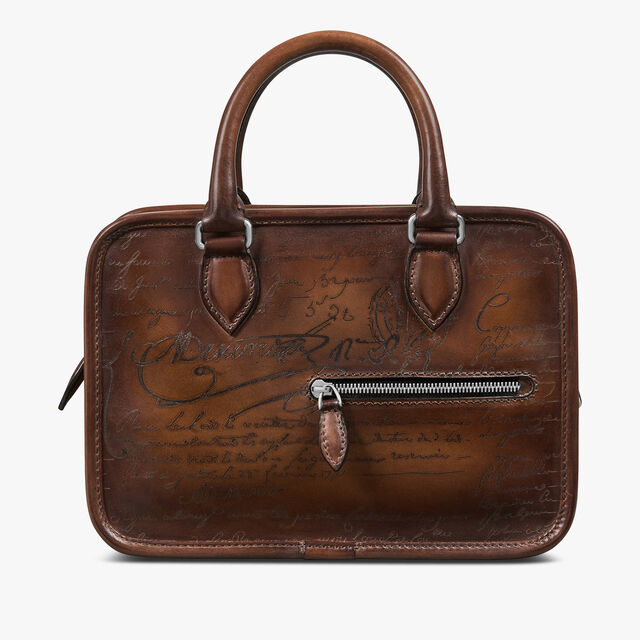 Un Jour Gulliver Scritto Leather Messenger, CACAO INTENSO, hi-res 1