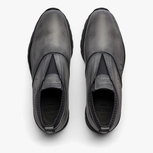 Fast Track Scritto Leather And Knit Slip-On Sneaker, GRAPHITE MOSS, hi-res 3