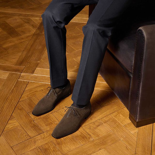 Alessandro Demesure Flex Scritto Camoscio Calf Leather Oxford, PEPPER, hi-res 2