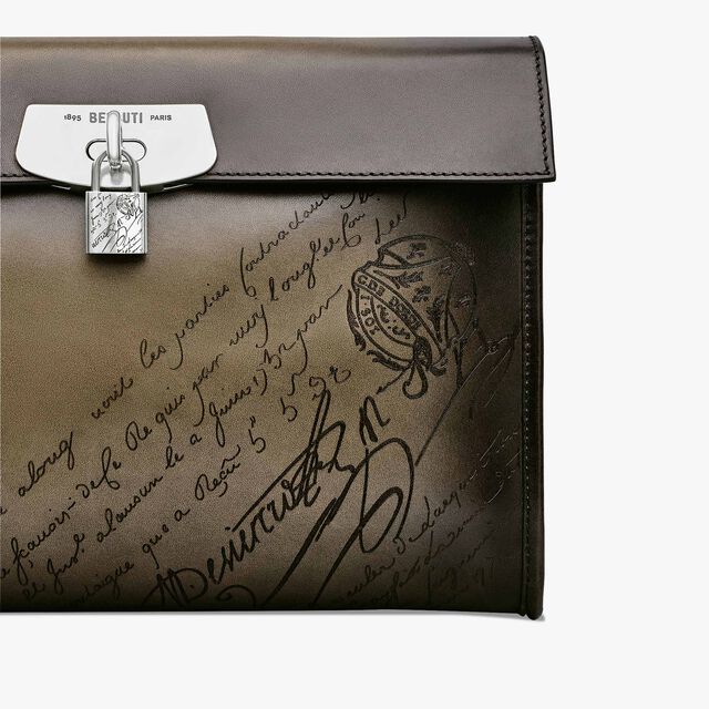 E'Mio Scritto Leather Messenger, NERO LEGNO, hi-res 5