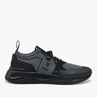 Shadow Rubber Coated Knit And Calf Leather Sneaker Shadow Rubber Coated Knit And Calf Leather Sneaker