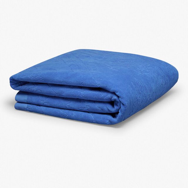 全版Scritto图纹棉质毛巾, BLUE HAWAI, hi-res 2