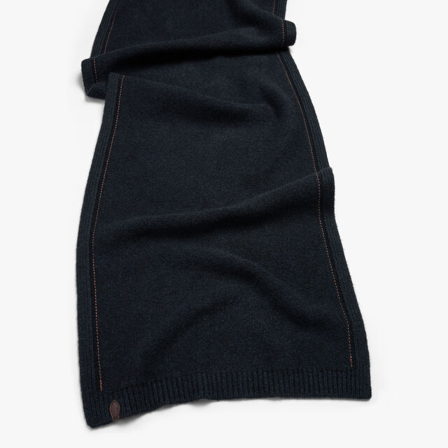 Leather Braiding Scarf, COLD NIGHT BLUE, hi-res 3