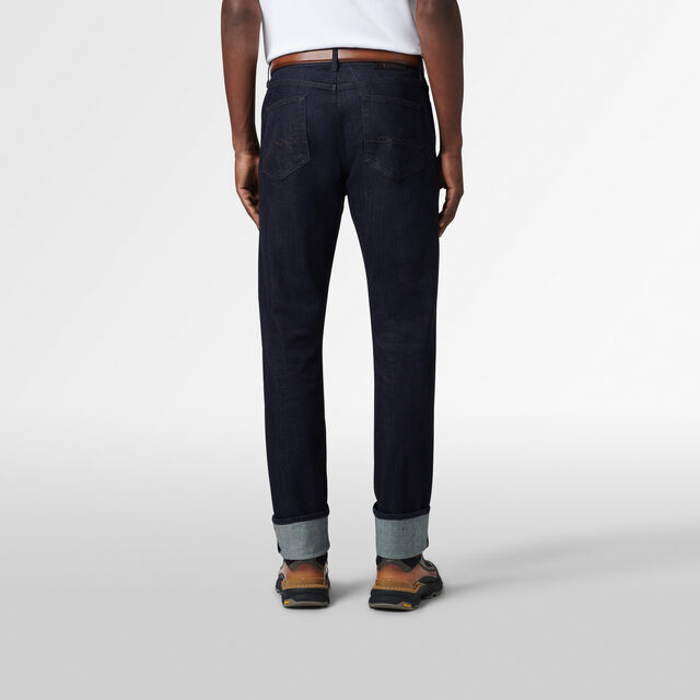 Straight Denim Pants, DARK INDIGO DENIM, hi-res 3
