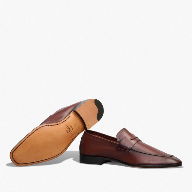 Lorenzo Scritto Kangaroo Leather Loafer, MATTONE, hi-res 4