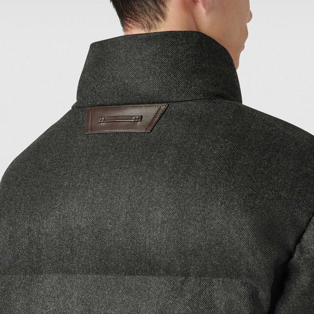 Wool Herringbone Puffer Jacket, MIDNIGHT GREY, hi-res 5