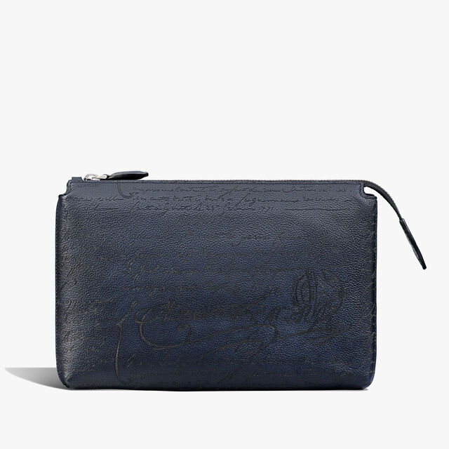 Tersio Scritto Leather Pouch, INDIGO DENIM, hi-res 3