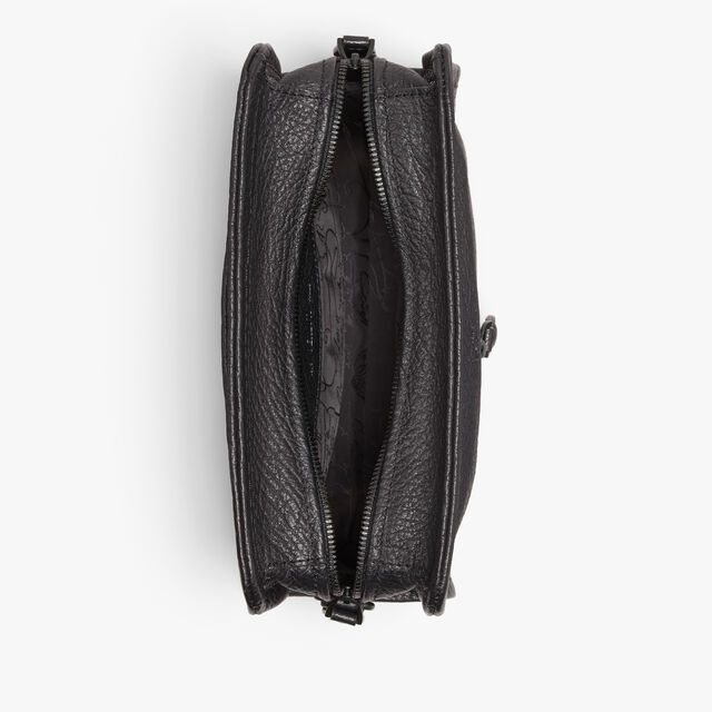 Journalier Xs Leather Messenger, DEEP BLACK, hi-res 8