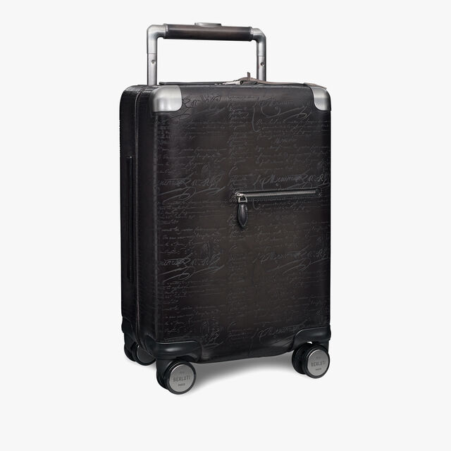 Formula 1005 Scritto Leather Rolling Suitcase, NERO GRIGIO, hi-res 2