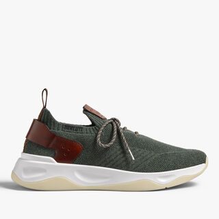 Shadow Cashemere And Lagoon Calf Sneaker , GREEN, hi-res
