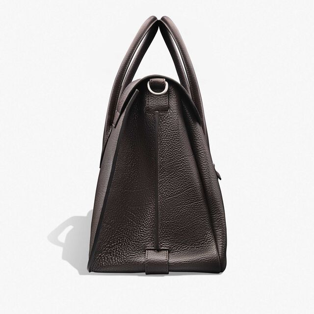 B Volute Croisee Leather Travel Bag, DARK BROWN, hi-res 4
