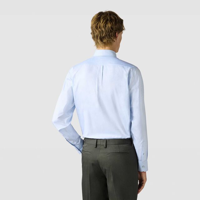 棉质Scritto图纹Alessandro Buttondown衬衫, SKY BLUE, hi-res 3