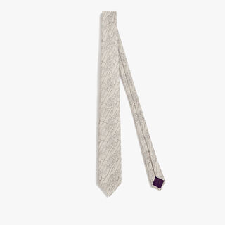 Herringbone Scritto Marbeuf Tie, NATURAL BEIGE, hi-res