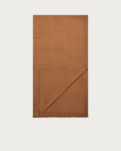 Scritto Pattern Scarf, Brick Brown, hi-res
